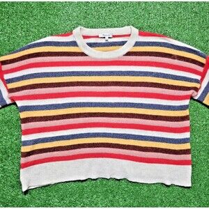 Madewell Cardiff Striped Crewneck Merino Wool Blend (Women's Large)